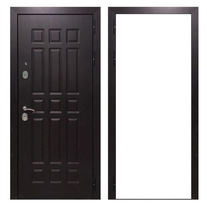 Дверь входная металлическая Армада Х8 Венге ФЛ-Гладкая Белый Софт