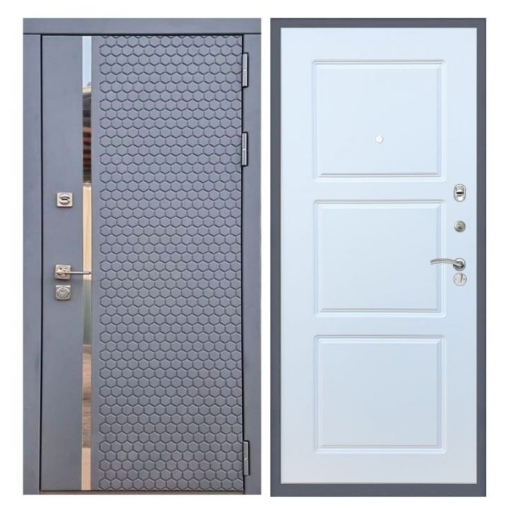 Дверь входная металлическая Лекс Х24 Силк Титан ФЛ-3 Белый Софт