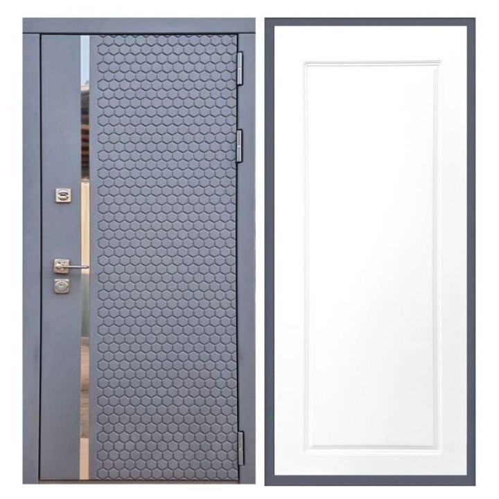Дверь входная металлическая Лекс Х24 Силк Титан ФЛ-119 Белый Софт
