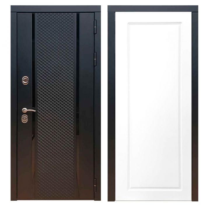 Дверь входная металлическая Армада Х25 Черный кварц ФЛ-119 Белый Софт