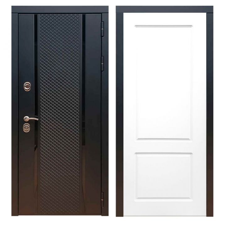 Дверь входная металлическая Армада Х25 Черный кварц ФЛ-117 Белый Софт
