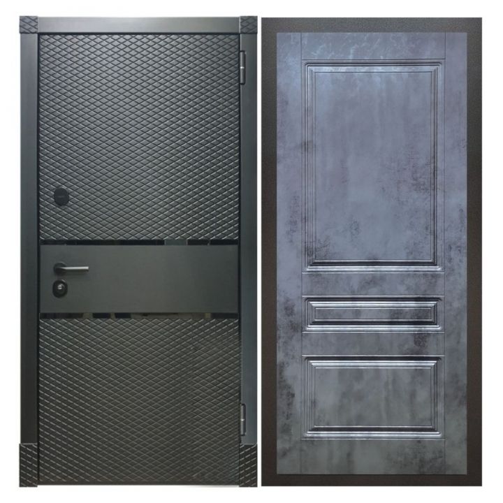 Дверь входная металлическая Армада Х15 Черный Кварц ФЛ-243 Бетон Темный