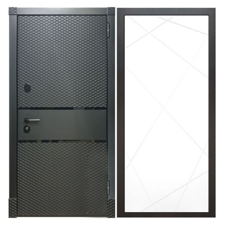 Дверь входная металлическая Армада Х15 Черный Кварц ФЛ-291 Белый Софт