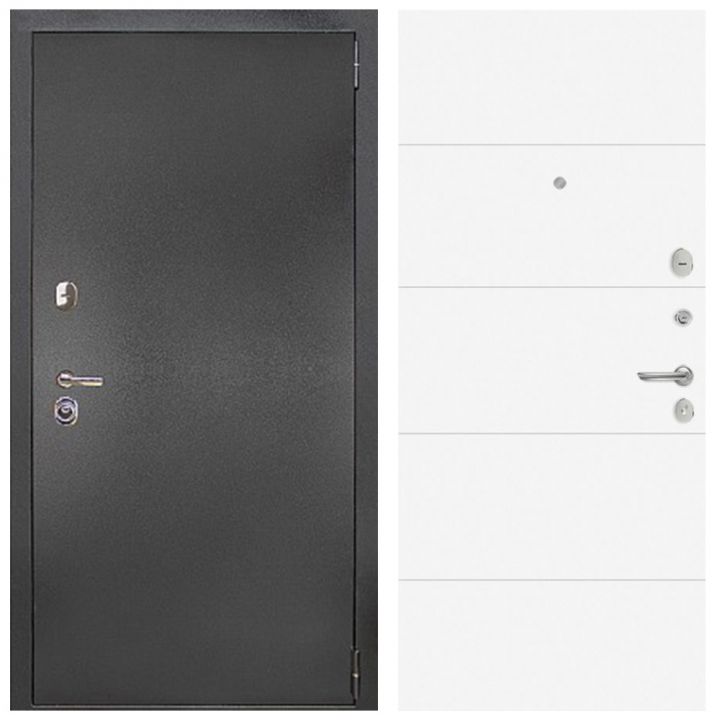 Входная Металлическая Дверь Дверной континент ДК-70 Дизайн 649 Софт белый снег