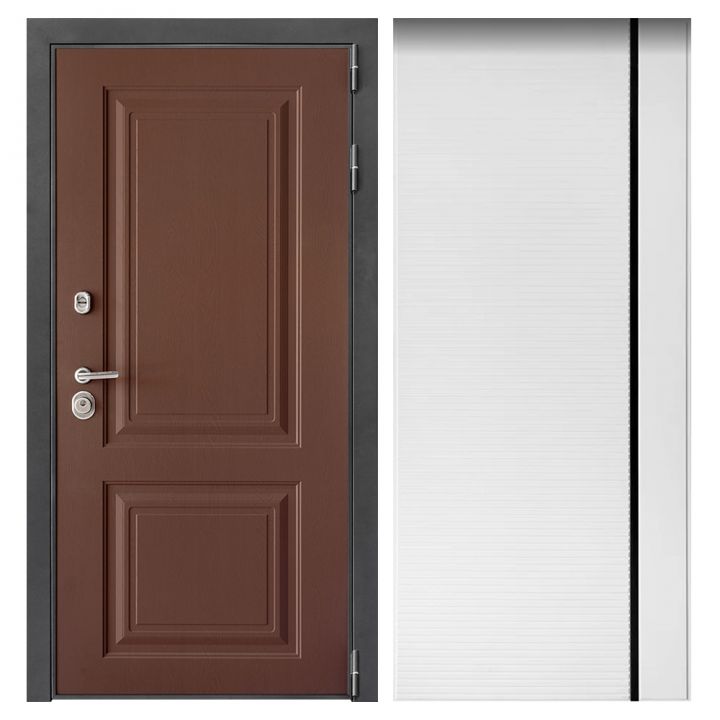 Металлическая Входная Дверь Дверной континент ДК-3/панель 729 Рикамо софт черное стекло