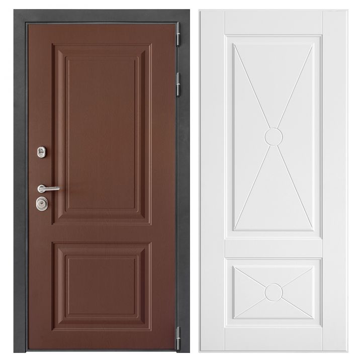 Металлическая Входная Дверь Дверной континент ДК-3/панель 729 Белый матовый
