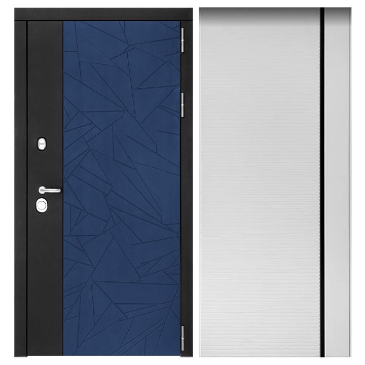 Металлическая Дверь Дверной континент ДК-9 757 Рикамо софт черное стекло