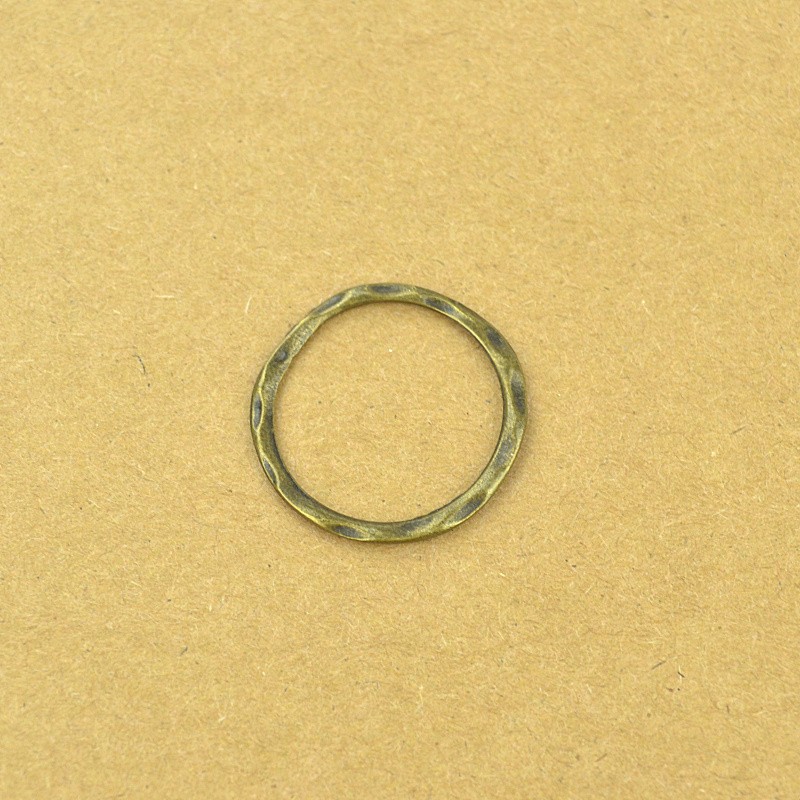 Кольцо - шарм "Мятое" металл 24 мм (внутренний диаметр 20мм) Бронза  6 штук в уп. (YOZ-2424)