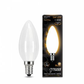 Лампа (LED) Светодиодная Gauss 5W E14 2700K Filament Candle OPAL 103201105 / Гаус