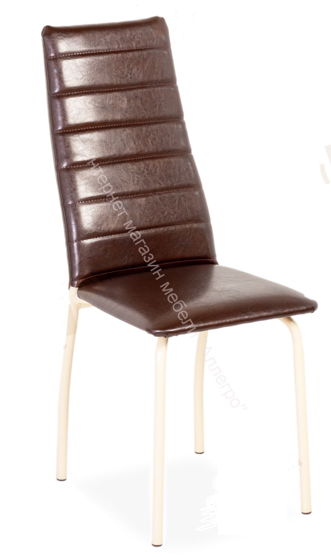 Кухонный стул "Волна" Аттика шоколад/Опоры бежевые