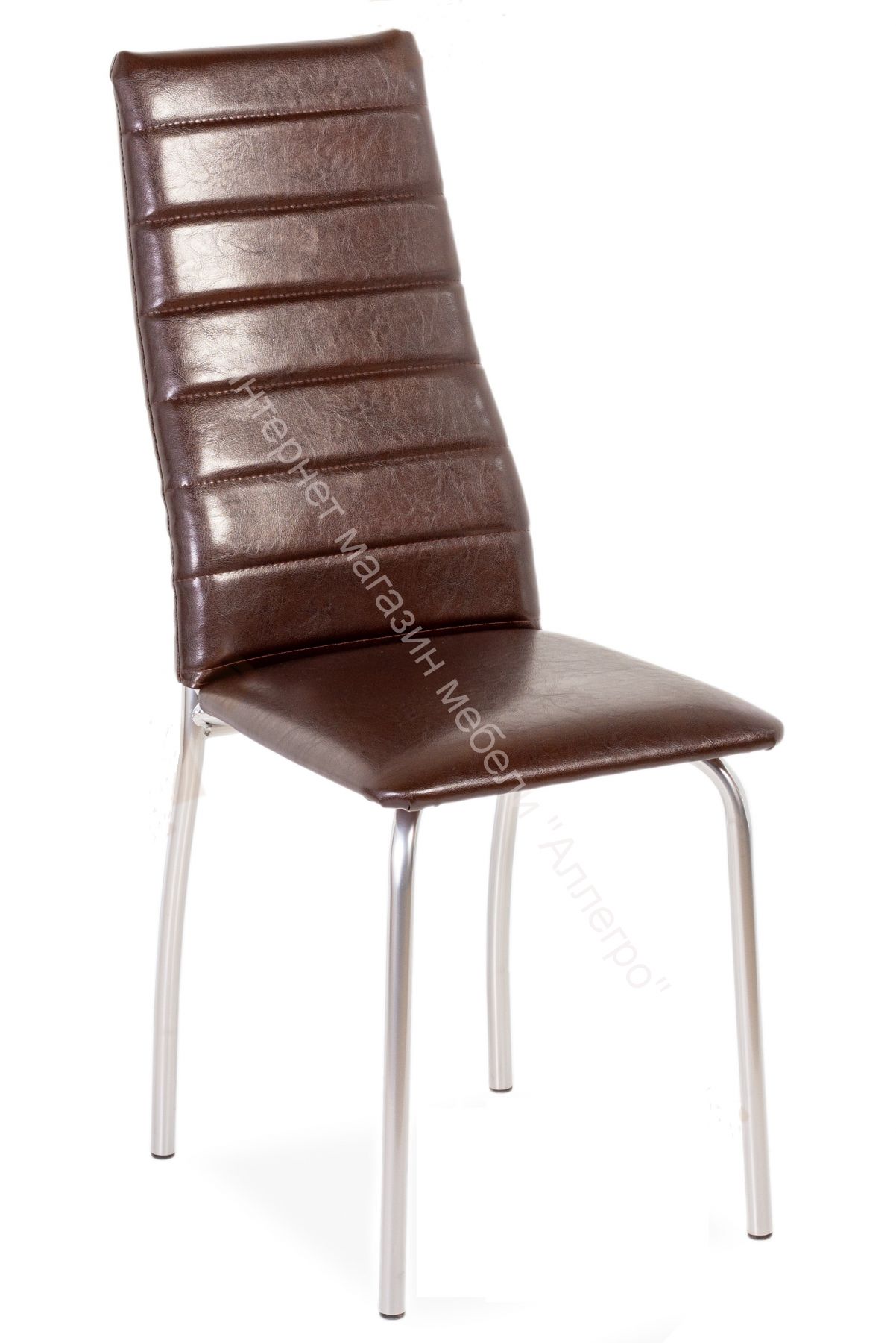 Кухонный стул "Волна" Аттика шоколад/Опоры хром люкс