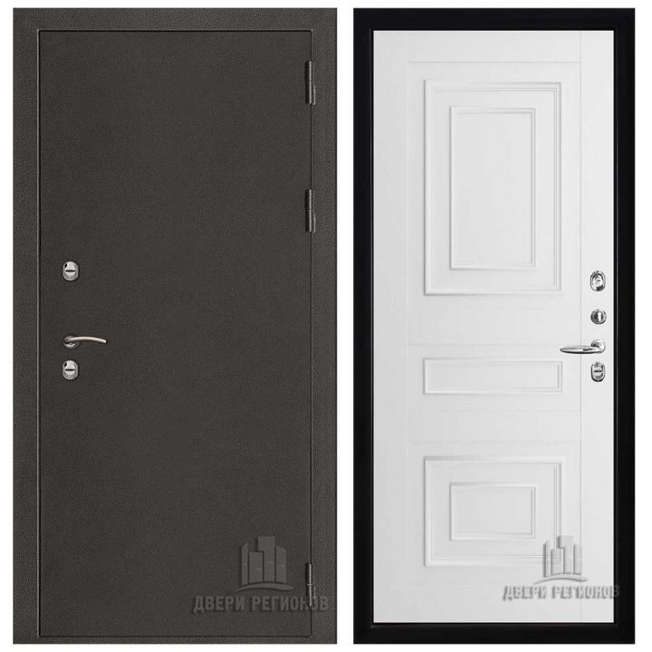 Дверь входная Двери Регионов Термо 3 Антик Темное Серебро Флоренция 62001 Серена Белый