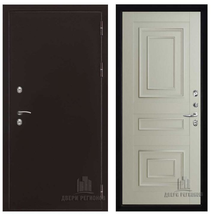 Дверь входная Двери Регионов Термо 3 Медный Антик Флоренция 62001 Серена Светло-серый