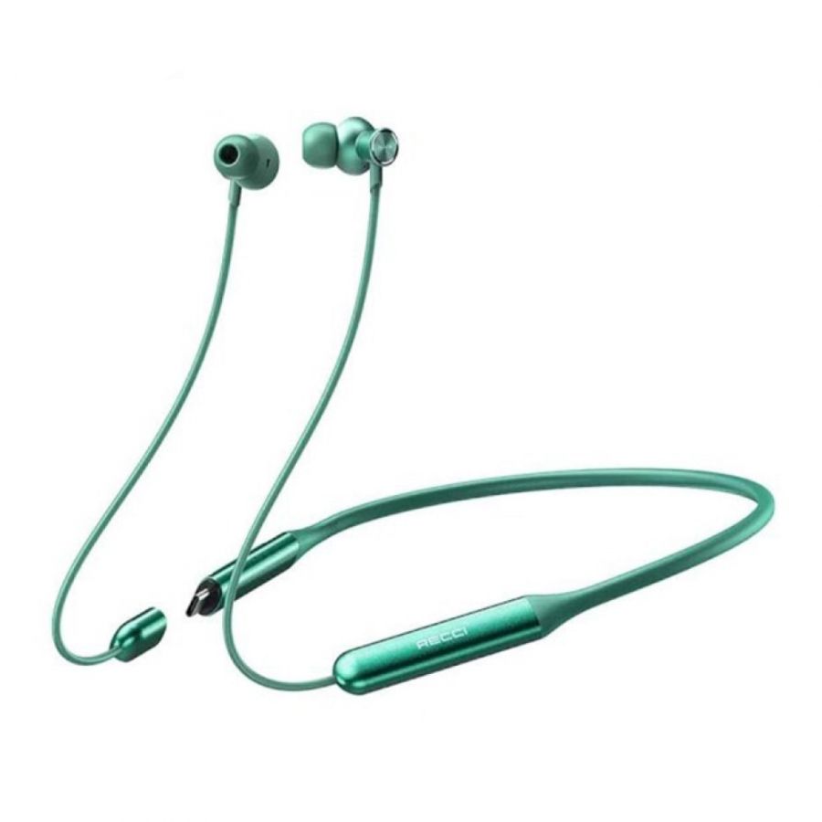 Беспроводные наушники с шейным ремешком Recci Mozart REP-W41 Green (Зеленый)