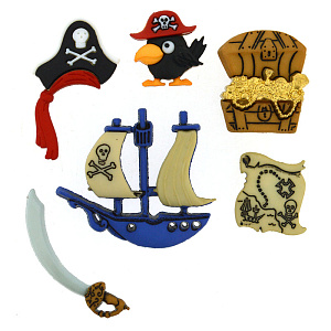 Пуговицы для творчества "Pirates (Пираты)" Dress It Up JESSE JAMES (4045)