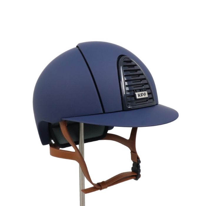 Шлем (жокейка) KEP Italia Cromo 2.0 matt blue cognac bandje