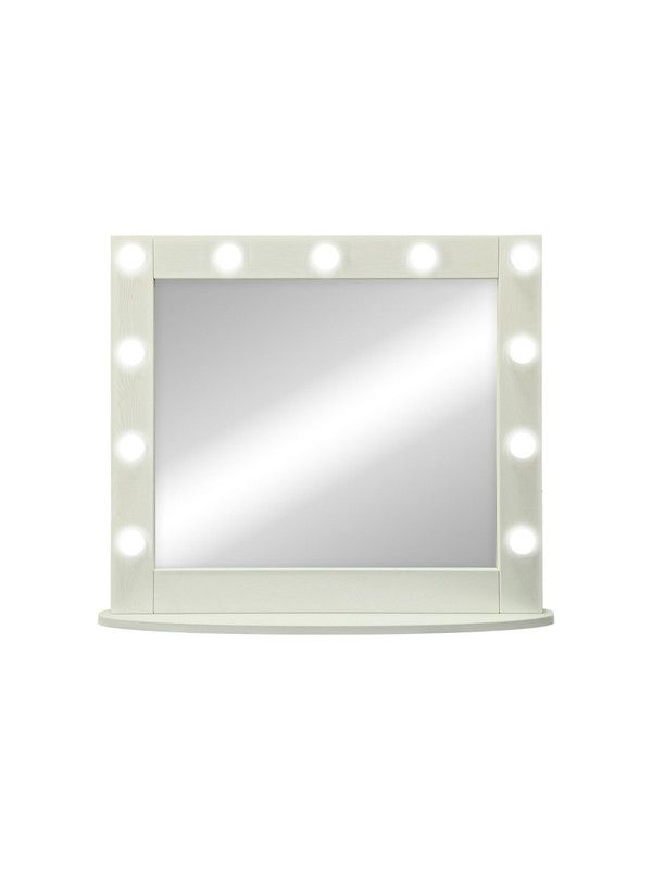 Зеркало Континент Гримерное настольное белое 800х700 (11 ламп) ЗГП44