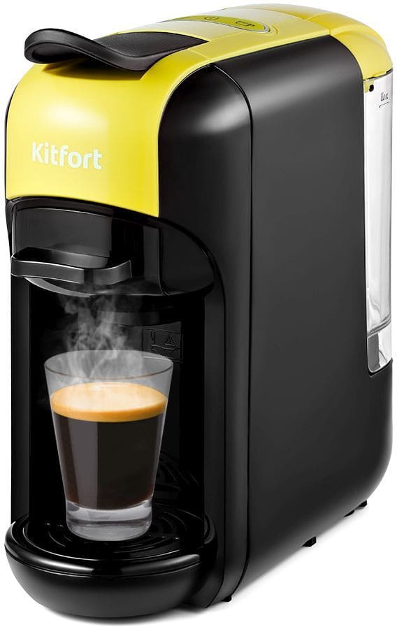 Кофеварка KitFort KT-7105-2 (3 в 1, черно-салатовая) (НОВИНКА)