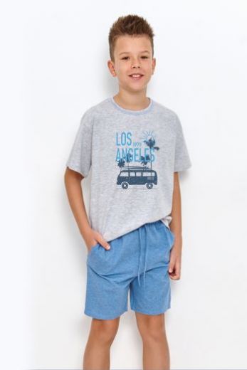 Пижама детская для мальчиков TARO Zane 2952-01, футболка и шорты, серый