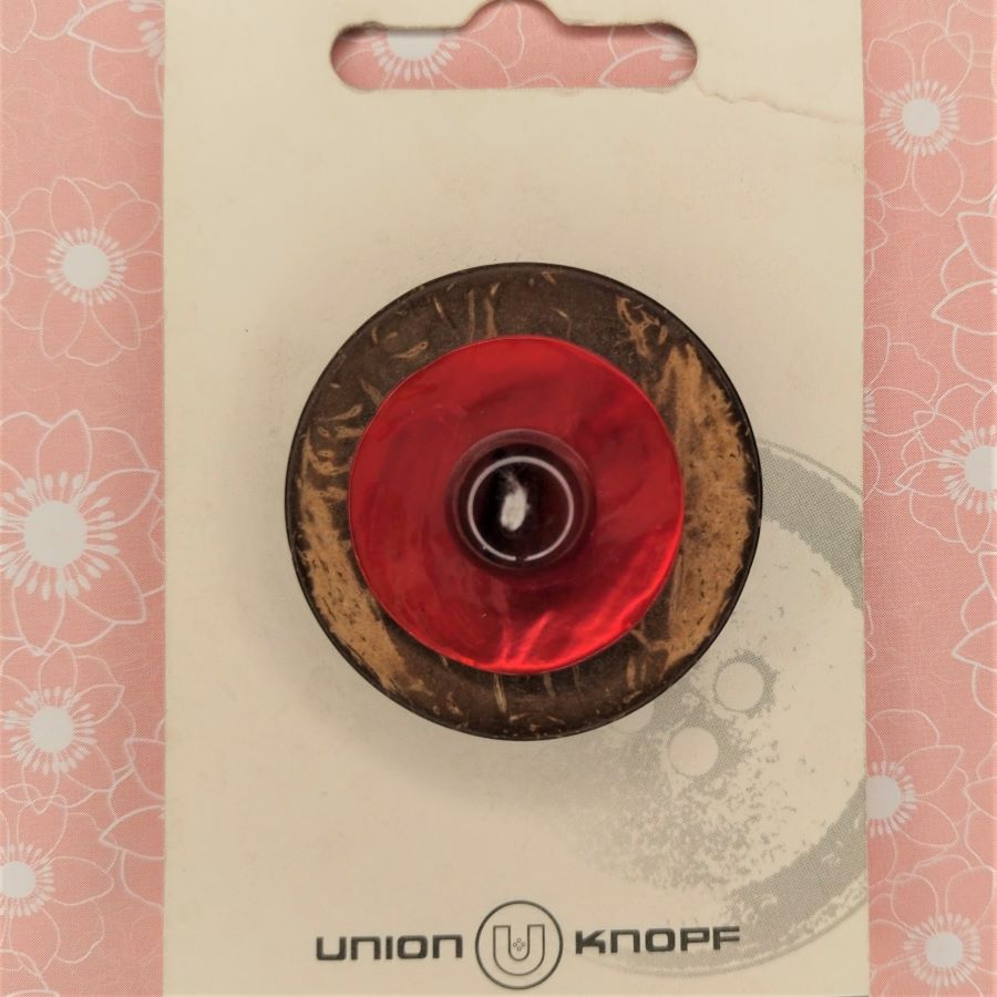Пуговица Fantasy UNION KNOPF 40 мм декоративная  из натурального кокоса  1 штука на блистере Разные дизайны (67.01)
