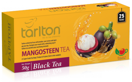 Чай черный цейлонский Tarlton Mangosteen, вкус мангостин, 25 пак., Шри-Ланка