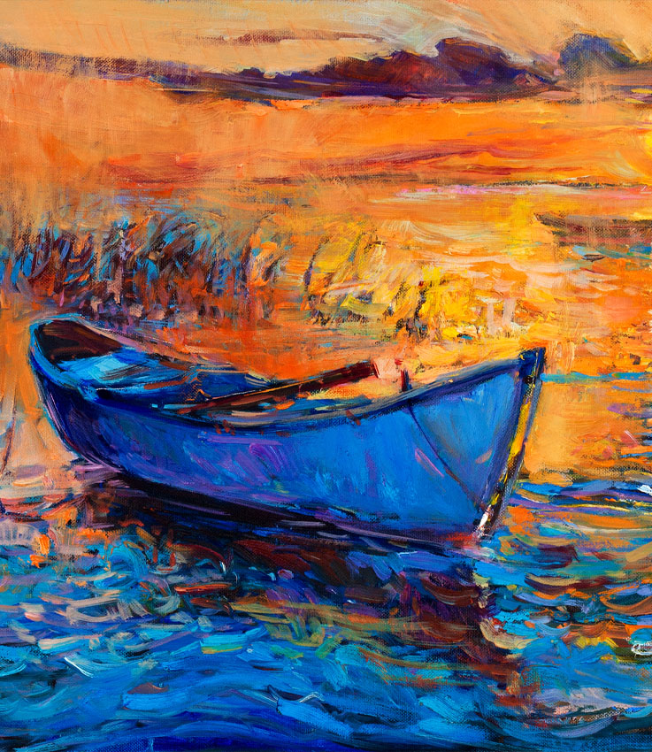 Картина Лодка на берегу