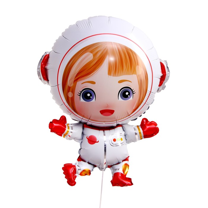 Девочка-космонавт фигурный шар фольгированный с гелием