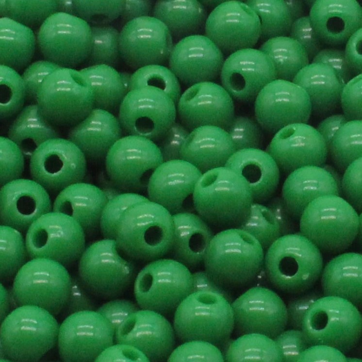 Бусины акриловые Круглые  Глянцевые НЕПРОЗРАЧНЫЕ Зеленые Разные диаметры (SBT-G)