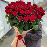 Розы красные 51 шт 80 см