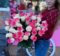 Монобукет из 51 розы  Россия 60 см