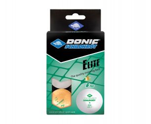Мячики для настольного тенниса Donic Elite 1* 40+, 6 шт, белый + оранжевый 