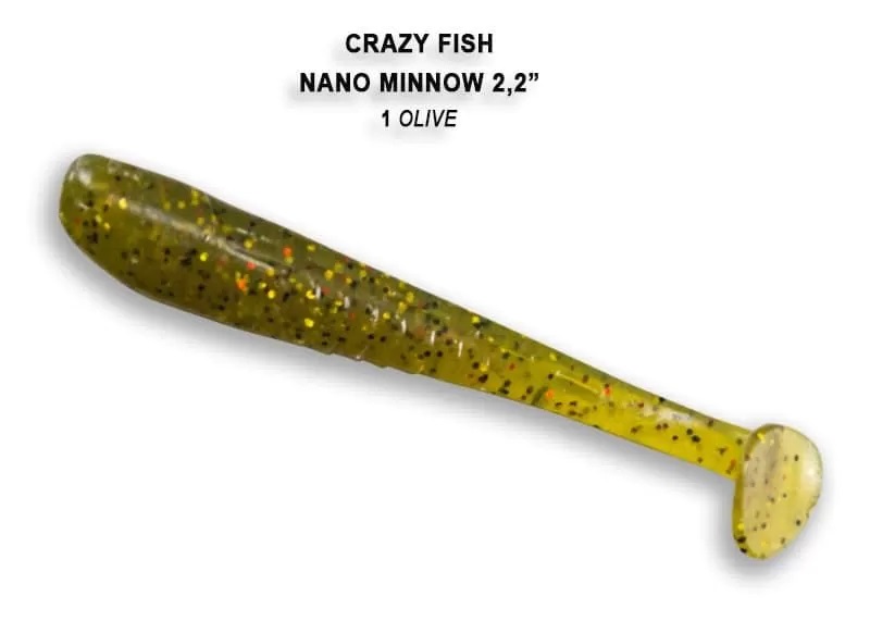 Приманка Crazy Fish Nano minnow 2.2, цвет 1 - Olive