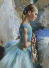 Почтовая открытка Балерина в голубом