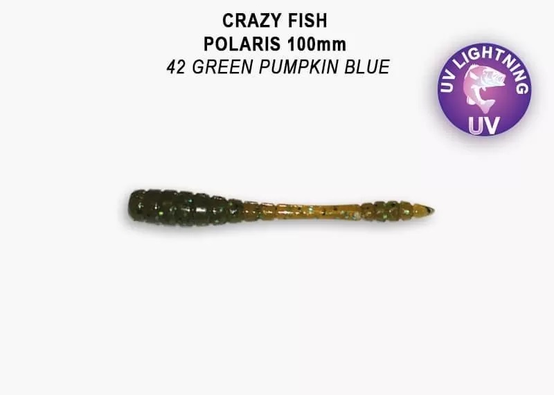 Приманка Crazy Fish Tipsy 2, цвет 42 - Green Pumpkin Blue