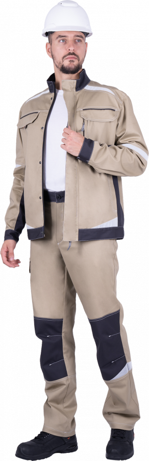 Куртка Турбо Safety, бежевый-тёмно-серый (Кур 402)