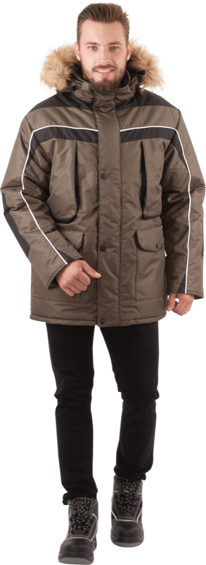 Куртка ДИКСОН утеплённая, хаки-чёрный (Кур 667)