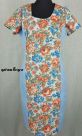 Летнее платье лен 100%  Цветы  (голубые вставки)