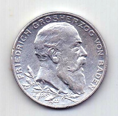 2 марки 1902 Баден Германия AUNC