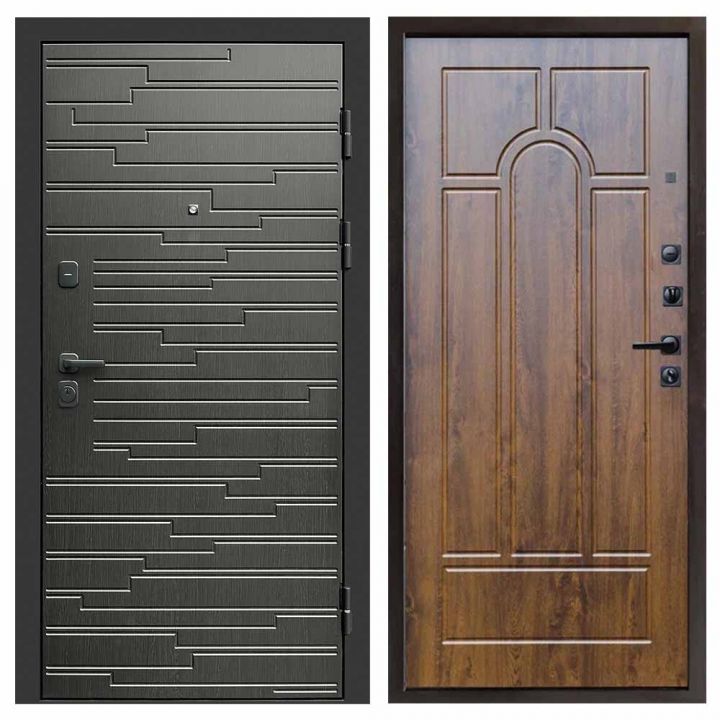 Входная дверь Termo-door Ривьера BLACK Арка Дуб Металлическая