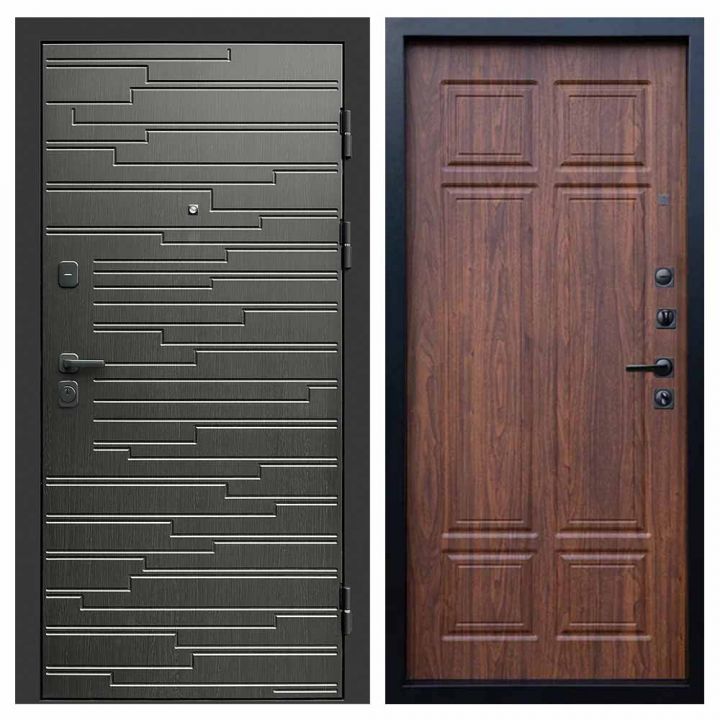Входная дверь Termo-door Ривьера BLACK Орех премиум Металлическая