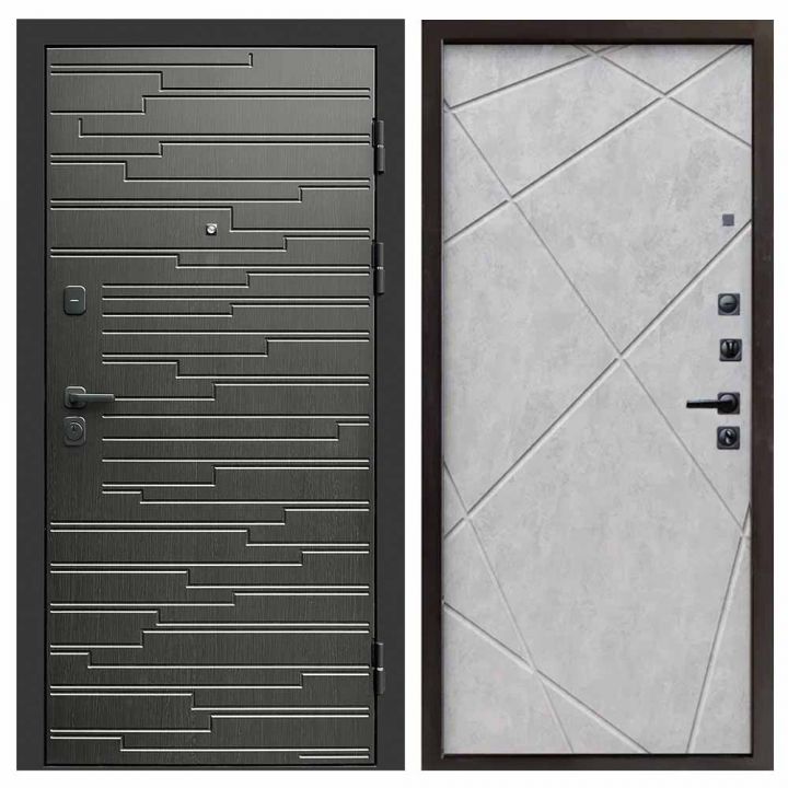 Входная дверь Termo-door Ривьера BLACK Лучи бетон светлый Металлическая