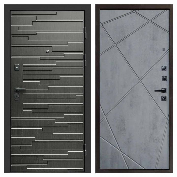Входная дверь Termo-door Ривьера BLACK Лучи бетон темный Металлическая