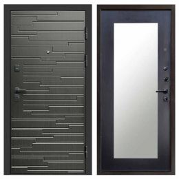 Входная дверь Termo-door Ривьера BLACK Зеркало Триумф Венге Металлическая