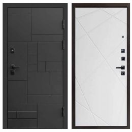 Входная дверь Termo-door Квадро BLACK Лучи белый