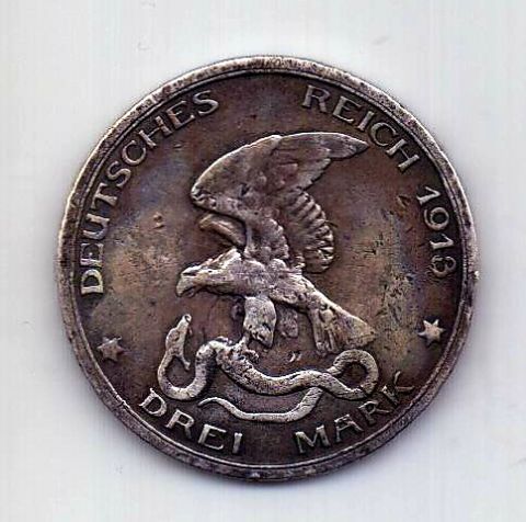 3 марки 1913 Пруссия Германия