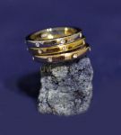 Позолоченное комбинированным золотом кольцо 3-в-1 (арт. 880170)