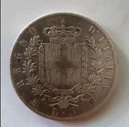 5 лир 1875 Италия XF