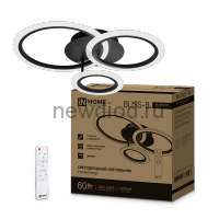 Светильник сд ELEGANT BLISS-B 60Вт 230В 3000-6500K 4700Лм 500х500х140мм c пультом ДУ черный IN HOME