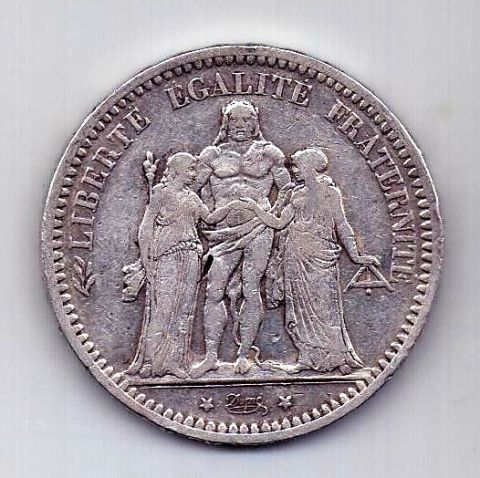 5 франков 1873 Франция XF
