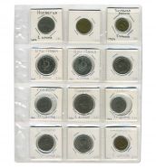 Набор монет в холдерах 12шт - Гонконг, Шри Ланка, Сингапур, Норвегия, Западная Африка, Барбадос
